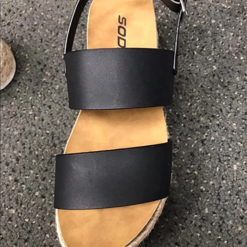 Double strap espadrille sandal Black - Picture 5 of 6